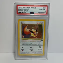 1999-2000 POKEMON TCG PROMO BLACK STAR Card #11 EEVEE-HOLO Graded PSA 8 NM-MT - Image 1