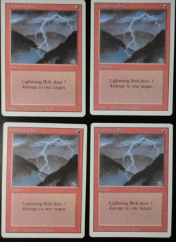 Lightning Bolt X4 Revised Edition LP Lightly Played MTG Magic the Gathering - Image 1