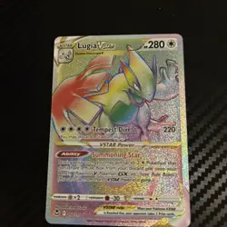 Lugia VSTAR Secret Rare Full Art 202/195 Silver Tempest Holo English Rainbow - Image 1