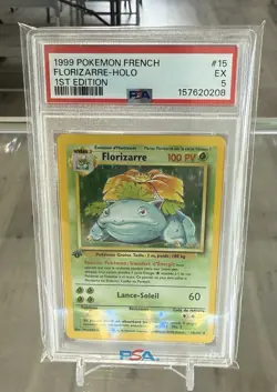 1999 POKEMON FRENCH 1ST EDITION #15 FLORIZARRE-HOLO PSA 4 - Image 1