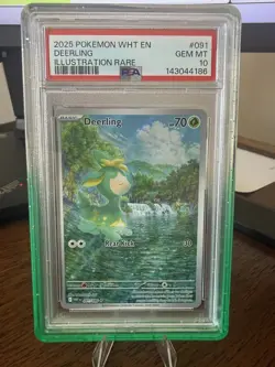 2025 POKEMON WHT EN-WHITE FLARE ILLUSTRATION RARE #091 DEERLING PSA 10 - Image 1
