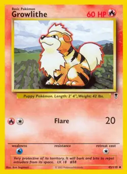 Growlithe (45/110) [Legendary Collection] Moderately Played Reverse Holofoil - Image 1