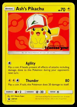 Ash's Pikachu - SM109 Promo Sun & Moon Promo Pokemon Lightly Played - Image 1