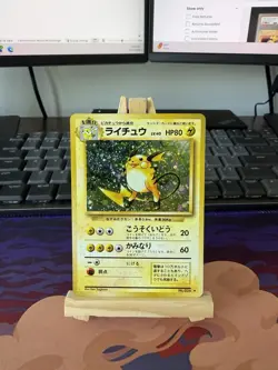 1996 Pokemon Raichu Holo No.026 Base Set Japanese, NM With Swirl - Image 1