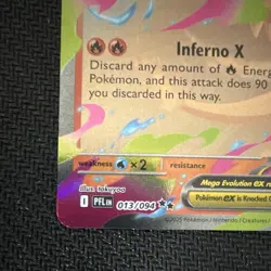 Pokemon TCG Mega Charizard X Ex 013/094 Me02 Holo Full Art 360HP Eng - Image 5