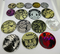 Pokemon TCG lot of 16 Official Coins Jumbo and Standard (No Duplicates) - Image 1