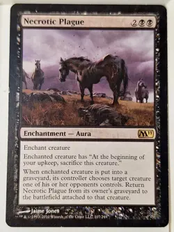 Necrotic Plague - Magic 2011 Core Set M11 - Magic the Gathering MTG Nice! - Image 1