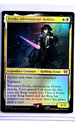 2023 MTG Magic The Gathering LOTR Commander Foil #2 Frodo Adventurous Hobbit - Image 1