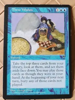 Three Wishes Visions Regular LP Lightly Played MTG - Image 1