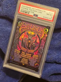 2023 MTG Lord of the Rings #744 Sauron, The Dark Lord Showcase Foil NM-MT PSA 8 - Image 2