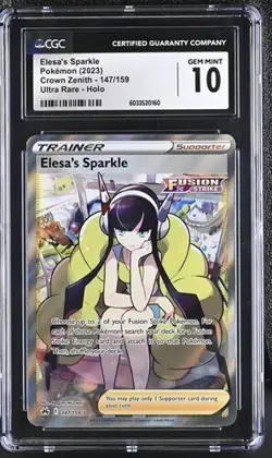 CGC 10 ELESA'S SPARKLE 147 CROWN ZENITH SWORD & SHIELD TRAINER POKEMON - Image 1