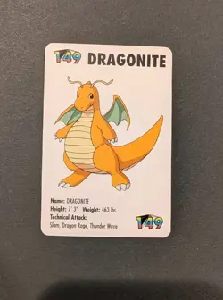 Vintage 1998 KFC Pokemon Dragonite Card (Ungraded) - Image 1