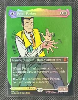 2025 Magic MTG Marvel Spider-Man Borderless Foil Peter Parker / Amazing #0232 - Image 2