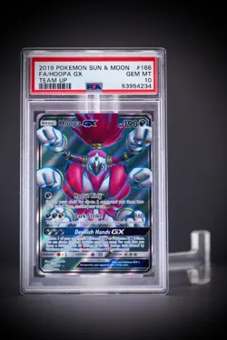 2019 Pokemon Sun & Moon Team Up 166 FA Hoopa GX PSA 10 - Image 1