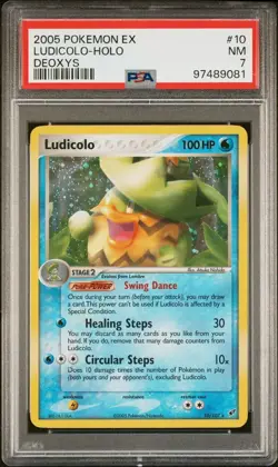 2005 Pokemon EX Deoxys 10 Ludicolo Holo PSA 7 NM - Image 1