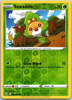 Sewaddle 009/264 Reverse Holo Common Fusion Strike NM - Image 1