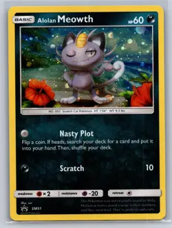 Alolan Meowth - SM51 Promo Sun & Moon Promo Pokemon Holo Near Mint - Image 1