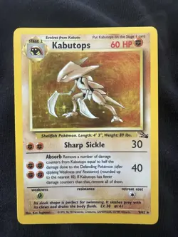 Pokemon TCG Kabutops Holo Rare 9/62 Fossil - Image 1