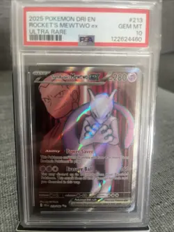 155924519 Team Rocket's Mewtwo ex 2025 Pokemon Destined Rivals #213/182 PSA 10 - Image 1