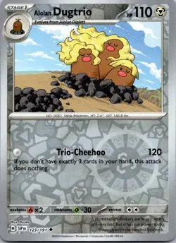 Alolan Dugtrio 123/191 Surging Sparks Pokemon TCG Reverse Holo UC NM - Image 1