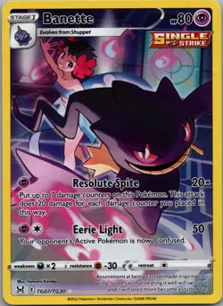 Banette TG07/TG30 Lost Origin Trainer Gallery Pokemon TCG Holo NM - Image 1