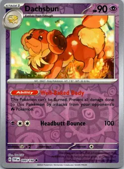 Dachsbun 099/198 Scarlet & Violet Pokemon TCG Reverse Holo UC NM - Image 1