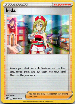 2022 Pokemon Astral Radiance Irida 147/189 Holo Rare - Image 1