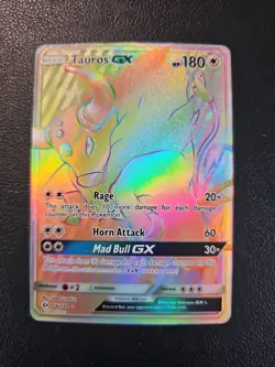Pokemon TCG Tauros GX 156/149 Rainbow Rare Full Art - Image 1