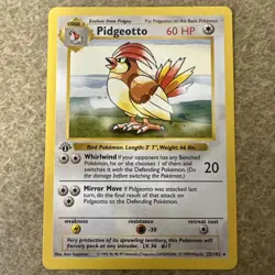 Pokemon TCG Pidgeotto 22/102 1st Edition Base Set Shadowless 1999 WOTC - Image 1