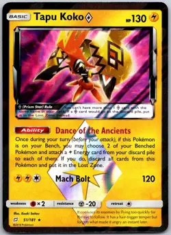 Tapu Koko 51/181 Holo Prism Star Rare Team Up Near Mint - Image 1