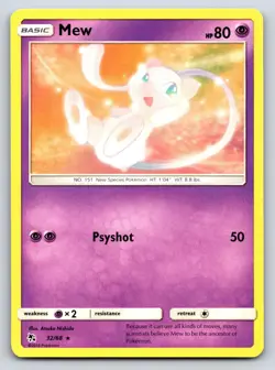 Mew 32/68 Rare Hidden Fates Pokemon Near Mint - Image 1
