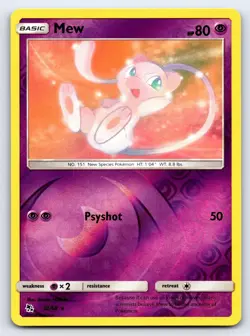 Mew 32/68 Rare Hidden Fates Pokemon Reverse Holo Lightly Played - Image 1