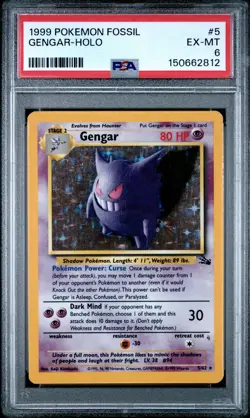 1999 Pokemon Fossil 5 Gengar PSA 6 150662812 - Image 1
