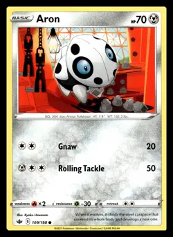 Aron Common 109/198 SWSH06: Chilling Reign Pokemon Card - Image 1