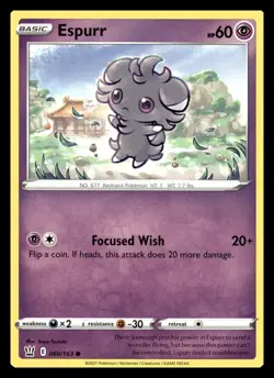 Espurr Common 060/163 SWSH05: Battle Styles Pokemon Card - Image 1
