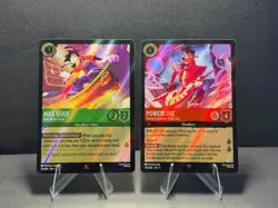 Max Goof Rebellious Teen & Powerline Lorcana TCG Fabled Holofoil Bundle Lot - Image 1
