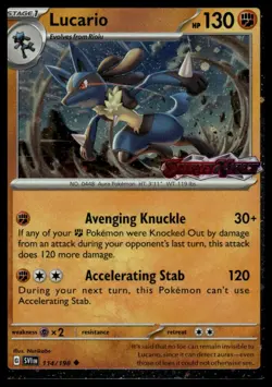 Lucario #114/198 (Stamp) - Scarlet & Violet - Near Mint or Better - Pokemon Card - Image 1