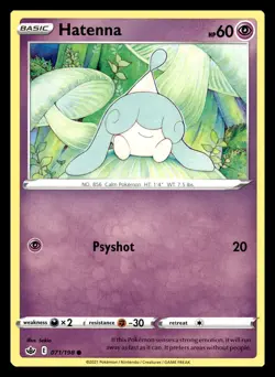 Hatenna Common 071/198 SWSH06: Chilling Reign Pokemon Card - Image 1