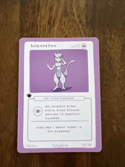 1st Edition Pokederp 2 Meowtoo - Mewtwo 38/38 Custom Derpy Card - Image 1