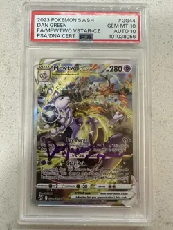 PSA 10 AUTO 10 Signed Mewtwo Dan Green Pokemon Rare Investment Grail - Image 1