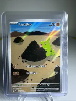 Larvitar 203/197 SV03: Obsidian Flames Illustration Art Near Mint Pokemon TCG - Image 1