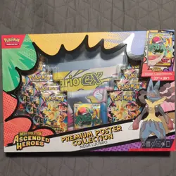 Pokemon TCG: Ascended Heroes Mega Lucario Premium Poster Collection Sealed Box - Image 1