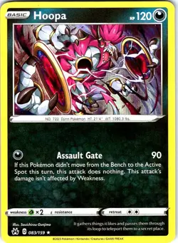 Hoopa 083/159 Holo Rare Crown Zenith Pokemon Holo Near Mint - Image 1