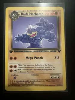 2000 Pokemon Team Rocket - 1st Edition Dark Machamp 27/82 - Ungraded - Image 1