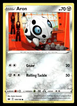 Aron Common 109/198 SWSH06: Chilling Reign Pokemon Card - Image 1
