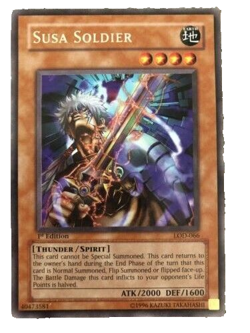 YuGiOh SUSA SOLDIER Rare - 1st Edition - LOD-066 - Card NM - Image 1