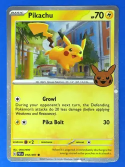 2024 POKEMON Trick or Trade Pikachu (Cosmos) #018/091 POKEMON CARD Holo Rare - Image 1