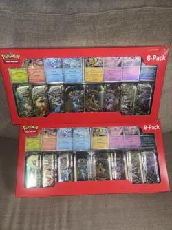 Pokemon Prismatic Evolutions 8 Mini-Tins Promo Cards Costco 2-Pack - NEW IN HAND - Image 2