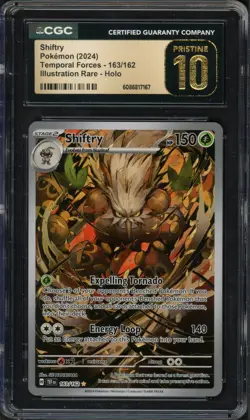 Pokemon CGC 10 Pristine Temporal Forces Illustration Rare Shiftry 163/162 - Image 1