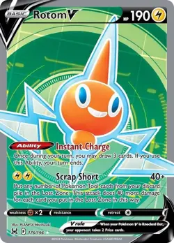 Pokemon Lost Origin Full Art Rotom V 176/196 - Near Mint (NM) - Image 1
